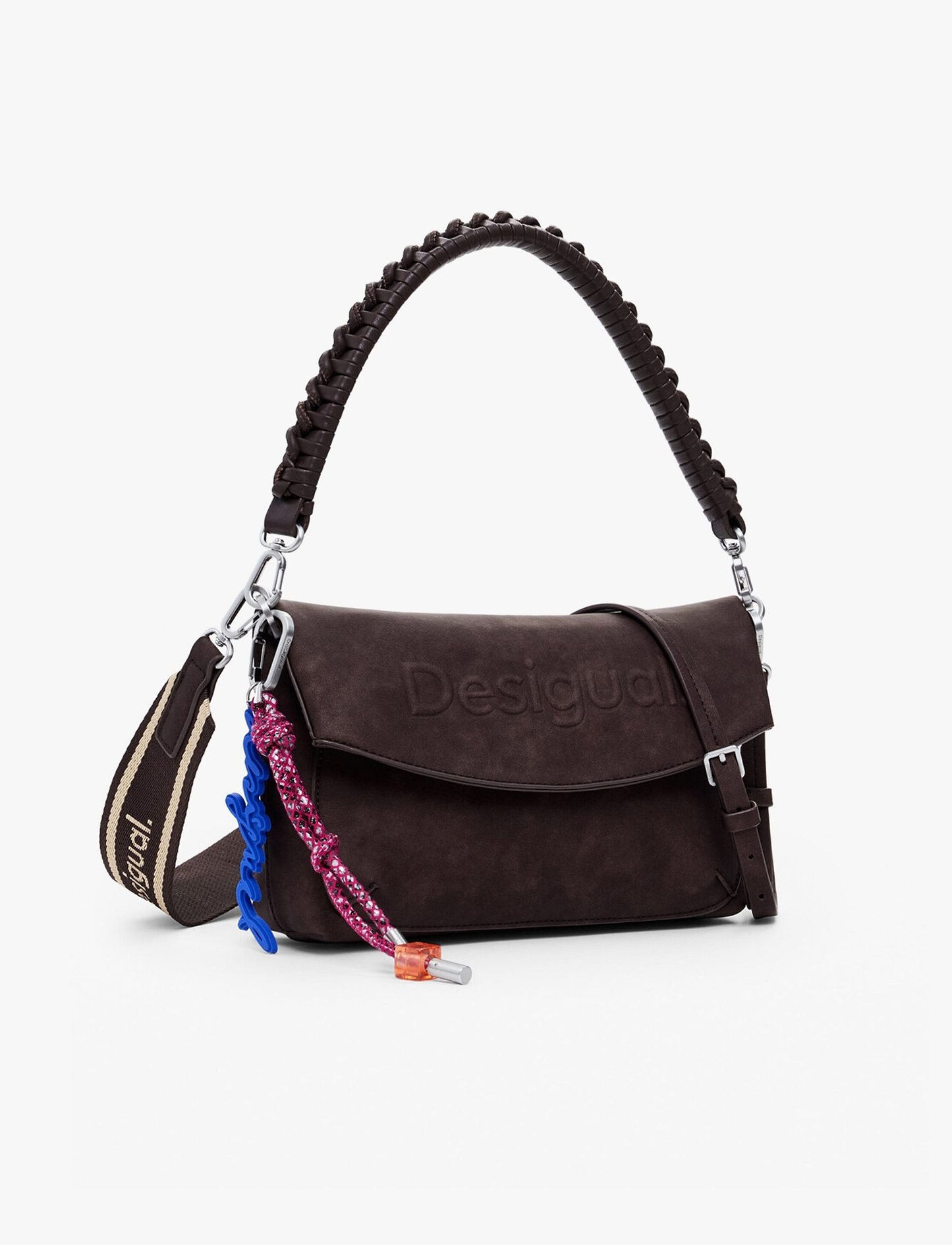 Desigual Bag Half Logo Trokel Choco - תיק צד דיזיגוואל לנשים