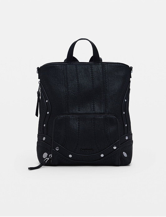 Desigual Back Embro Patch Pretoria Mini Black Backpack - תיק גב דיזיגוואל לנשים