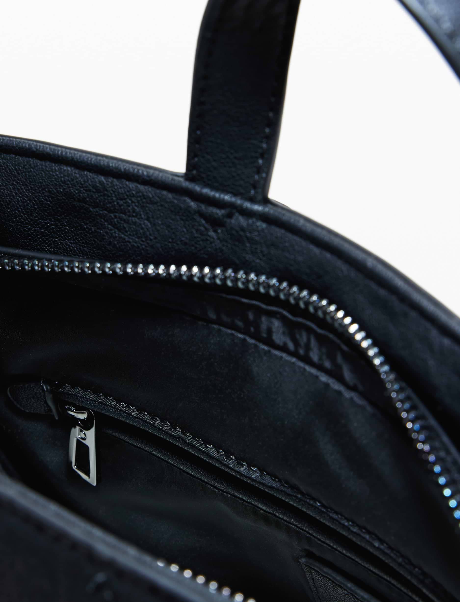Desigual Back Embro Patch Pretoria Mini Black Backpack - תיק גב דיזיגוואל לנשים
