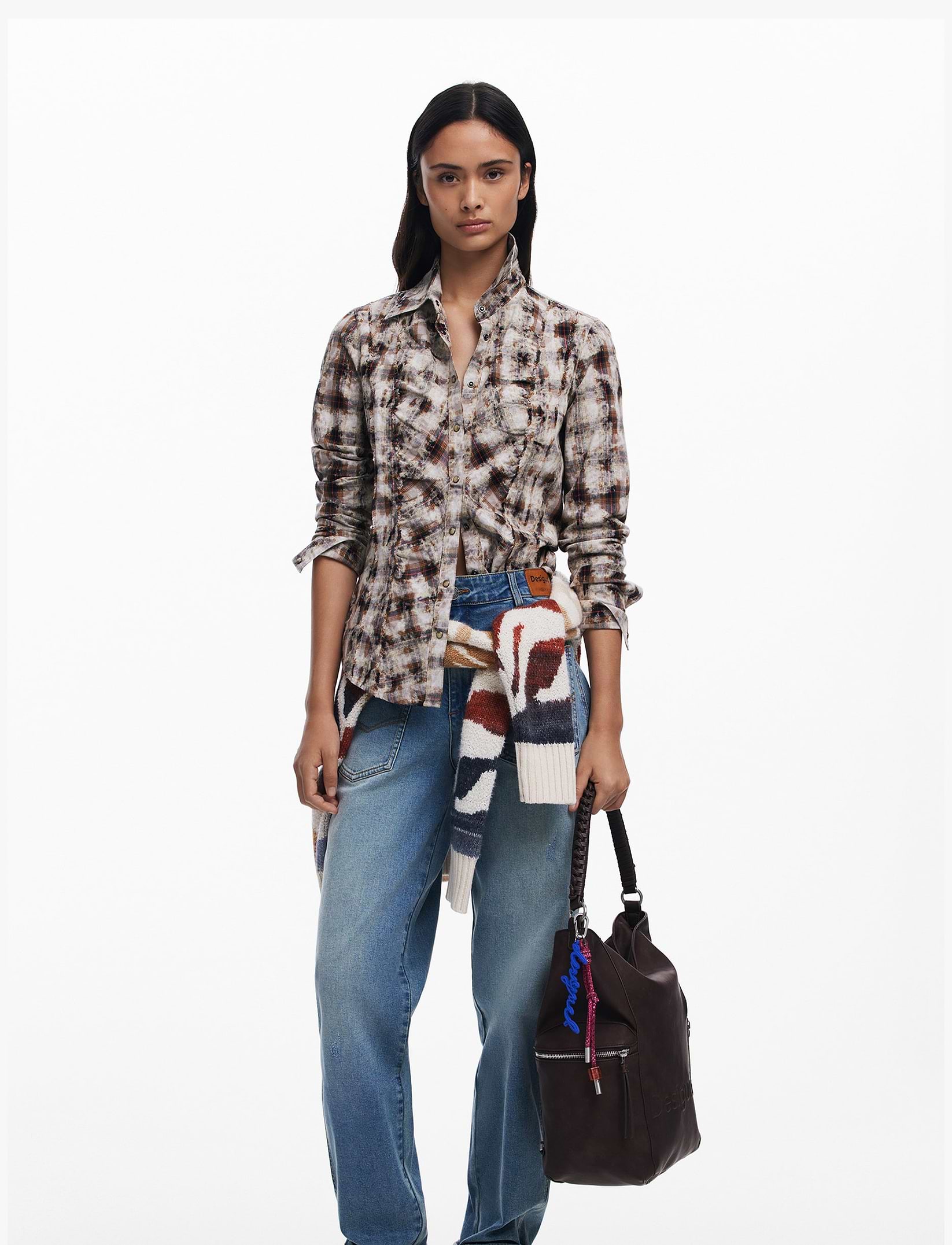 Desigual Back Half Logo Arica Choco - תיק צד דיזיגוואל לנשים