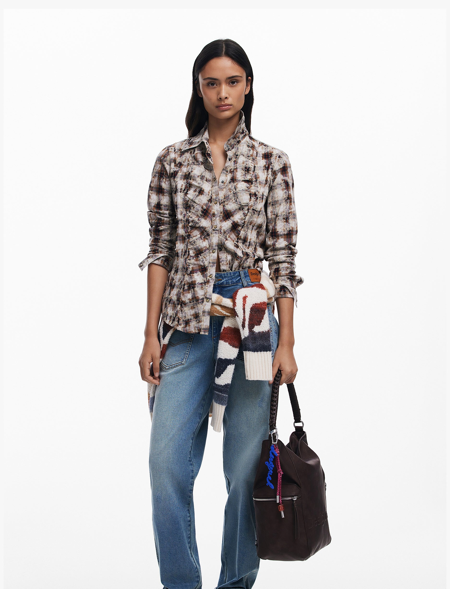 Desigual Back Half Logo Arica Choco - תיק צד דיזיגוואל לנשים