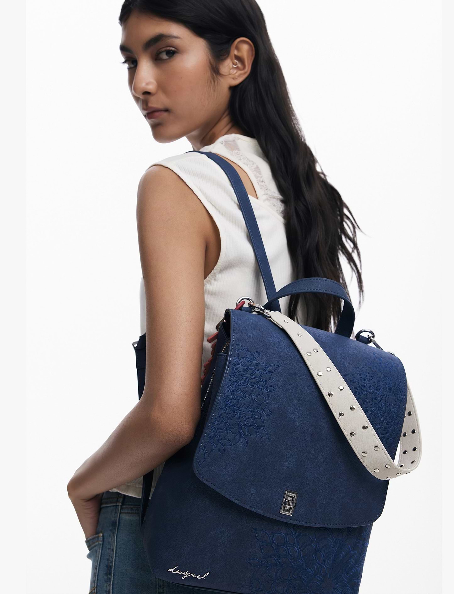 Desigual Back Sierra Sumyministrght Blue 25WAKP34 - תיק גב כחול דיזיגוואל לנשים