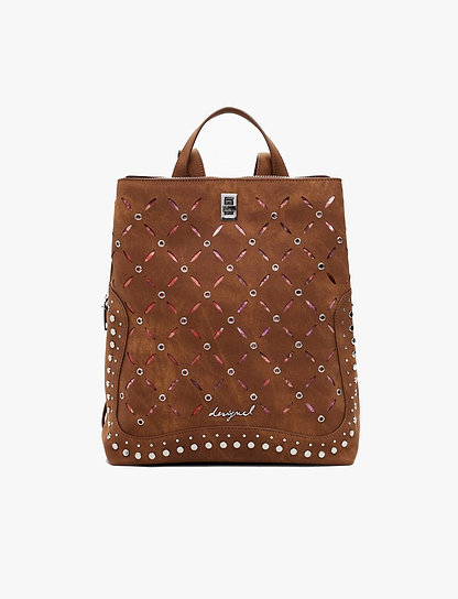 Desigual Back Yankee Metal Patch Sumy Mini 25WAKP31 - תיק גב חום דיזיגוואל לנשים