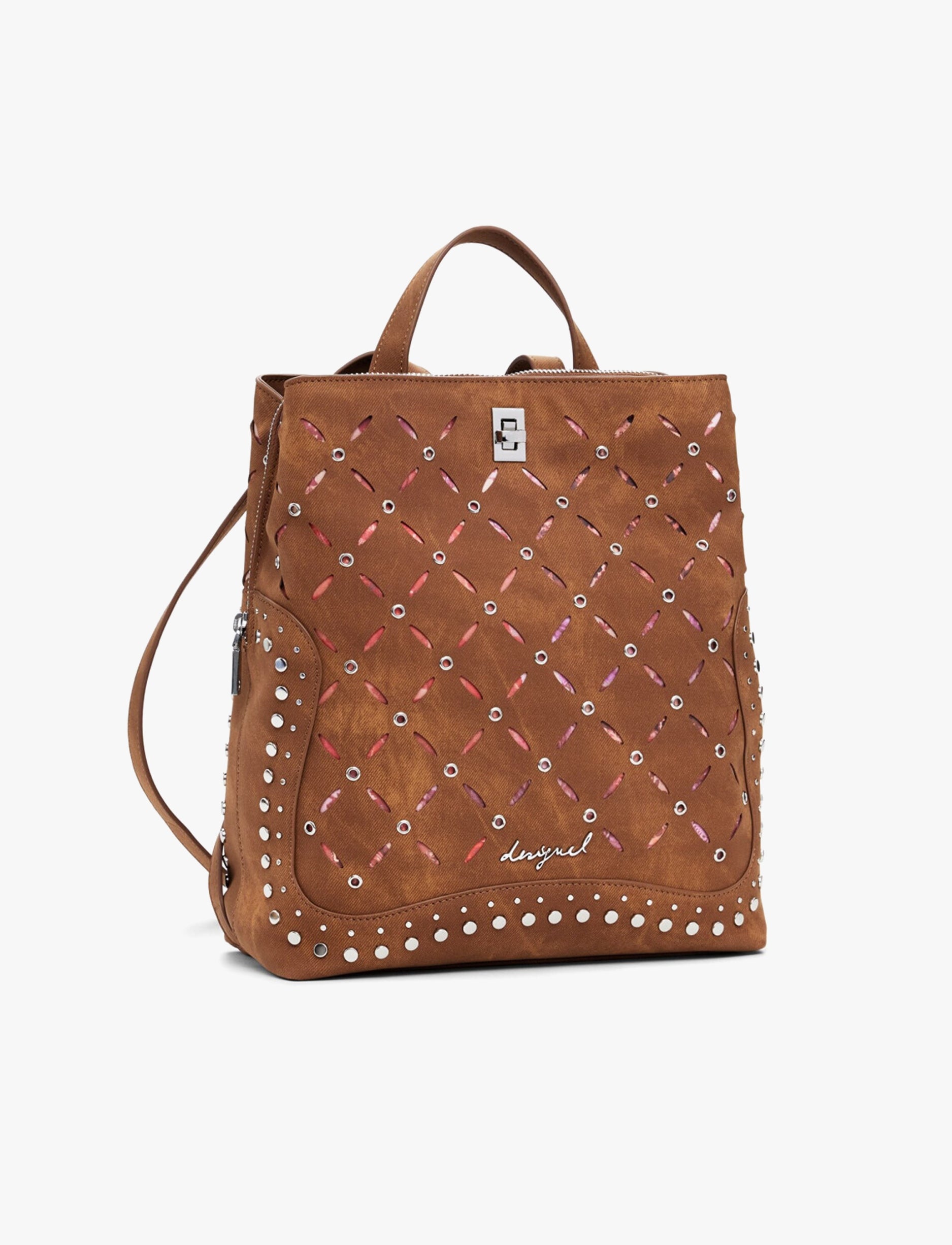 Desigual Back Yankee Metal Patch Sumy Mini 25WAKP31 - תיק גב חום דיזיגוואל לנשים