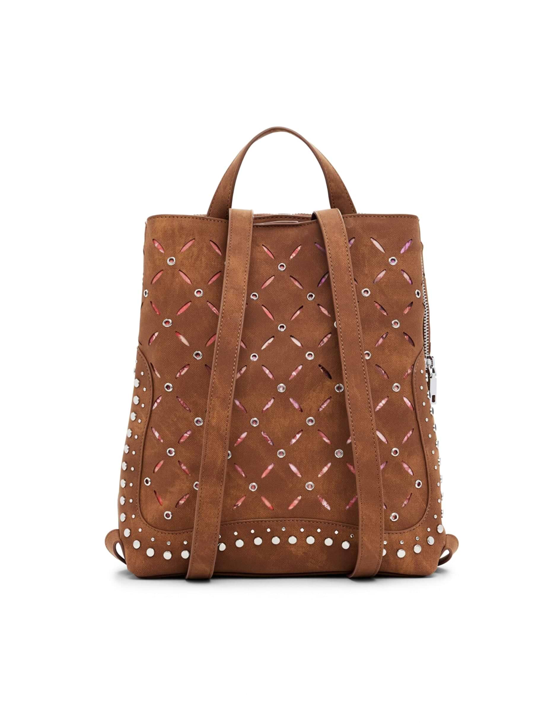 Desigual Back Yankee Metal Patch Sumy Mini 25WAKP31 - תיק גב חום דיזיגוואל לנשים