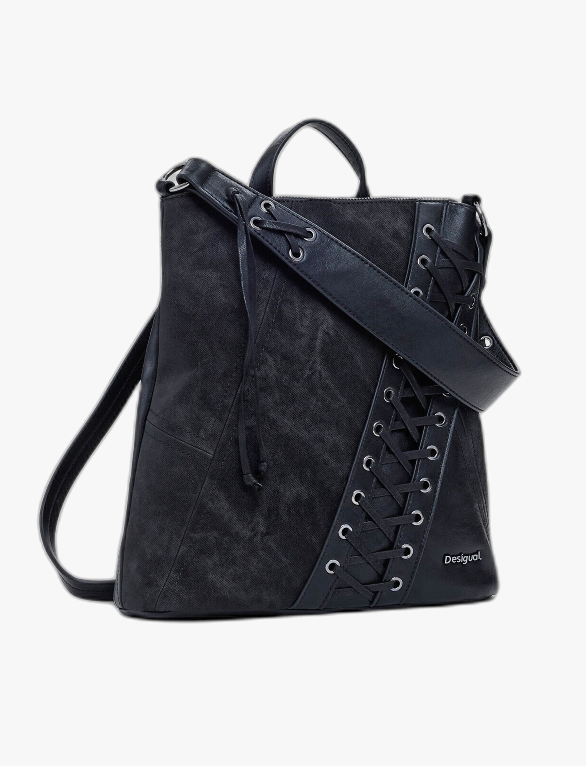 Desigual Back Black Patch Tango Pretoria Mini 25WAKP12 - תיק גב דיזיגוואל שחור לנשים