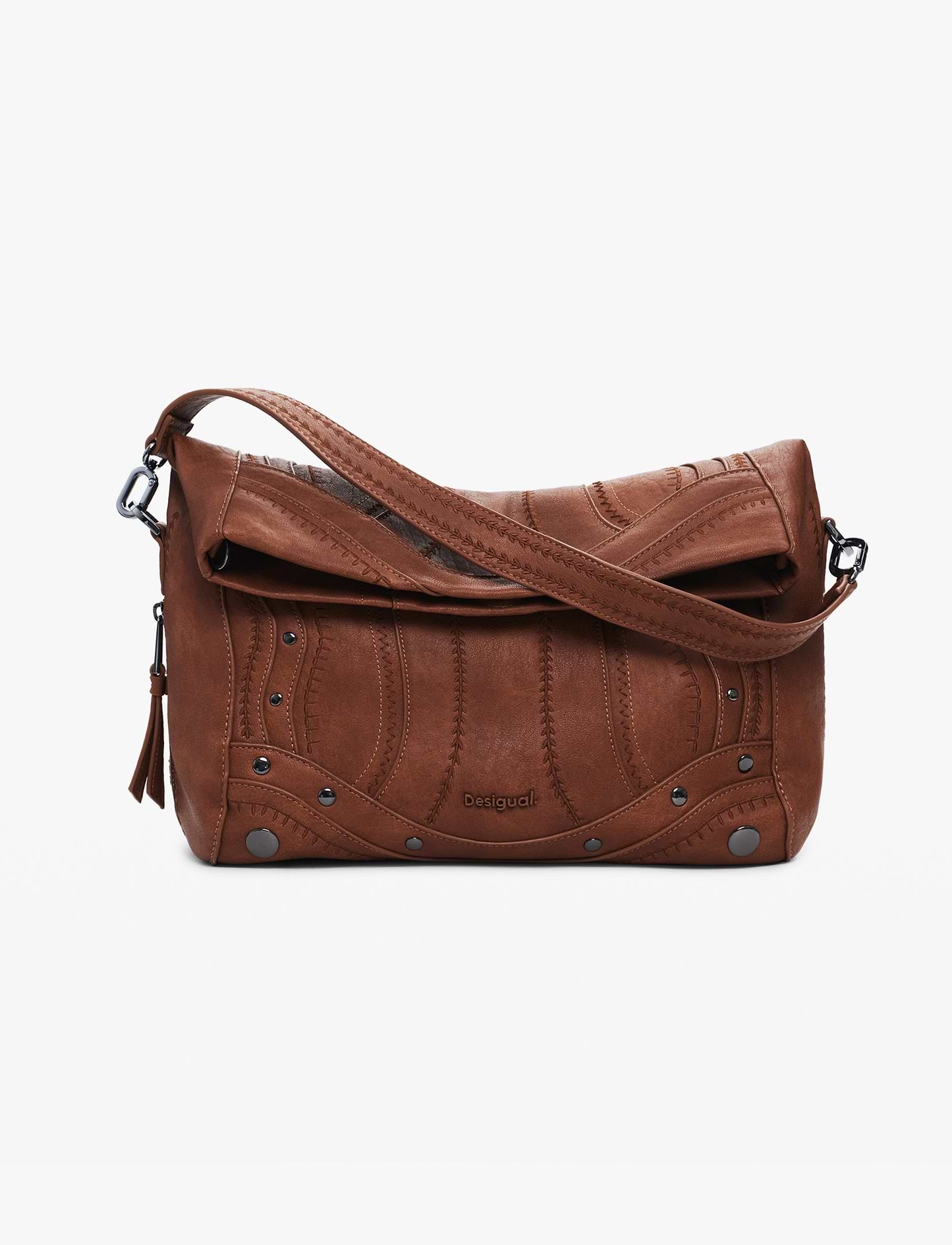 Desigual Bag Embro Patch Loverty 25WAXPA8 - תיק צד דיזיגוואל חום לנשים