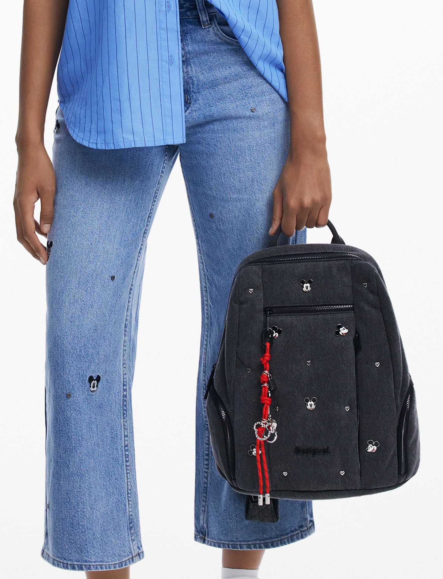 Desigual Back Mickey Studs Chester Modify 25WAKD04 - תיק גב דיזיגוואל שחור לנשים