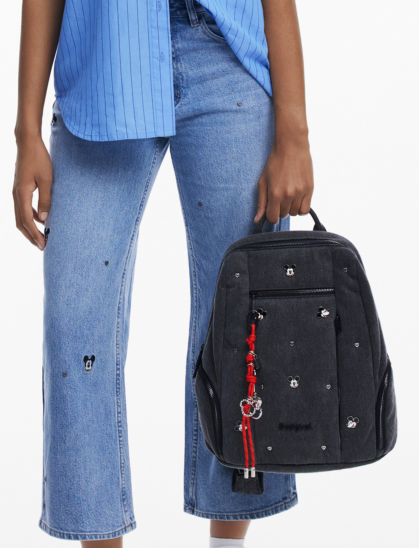 Desigual Back Mickey Studs Chester Modify 25WAKD04 - תיק גב דיזיגוואל שחור לנשים
