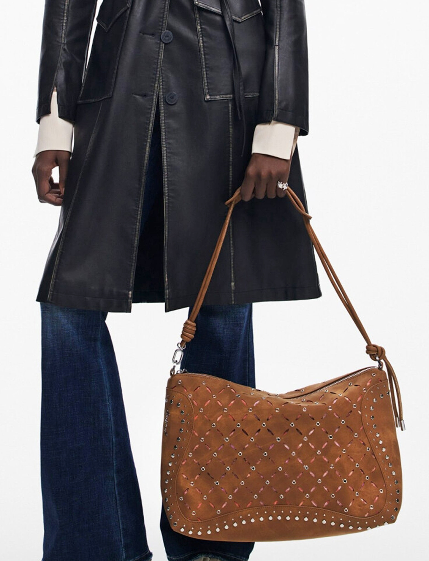 Desigual Bag Yankee Leiria Mini 25WAXPB5 - תיק צד חום דיזיגוואל לנשים