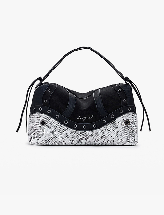 Desigual Bag Snake Patch Bergamo 25WAXP29 - תיק צד דיזיגוואל שחור לנשים