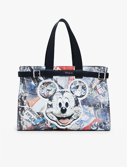 Desigual Bag Mickey Collage Hobart 25WAXA40 - תיק צד שחור גרפיטי דיזיגוואל לנשים