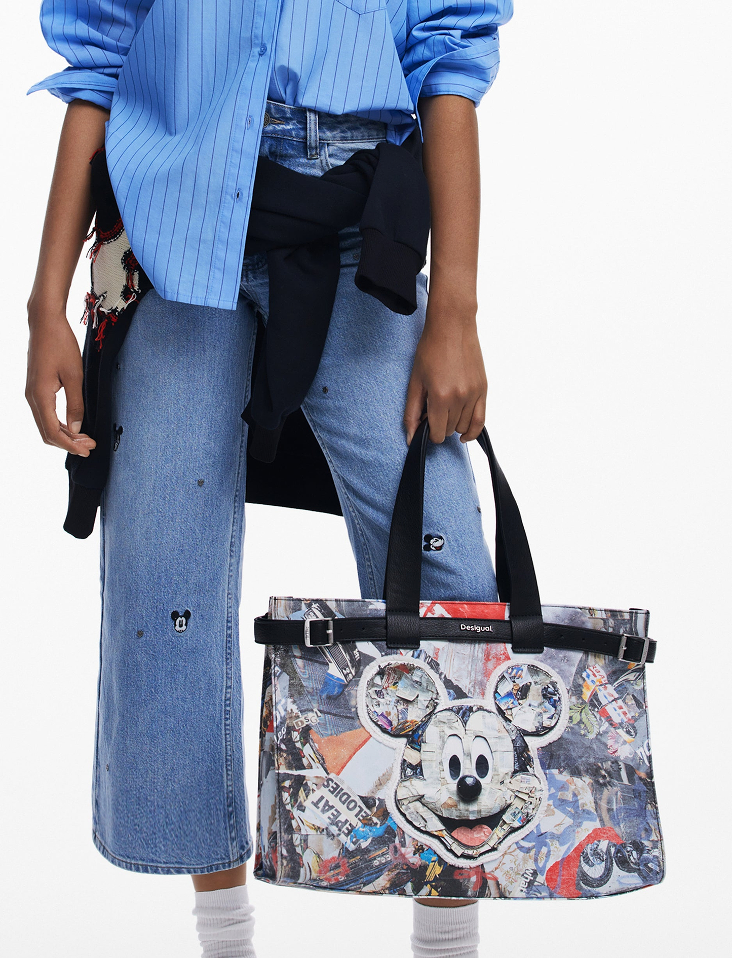 Desigual Bag Mickey Collage Hobart 25WAXA40 - תיק צד שחור גרפיטי דיזיגוואל לנשים