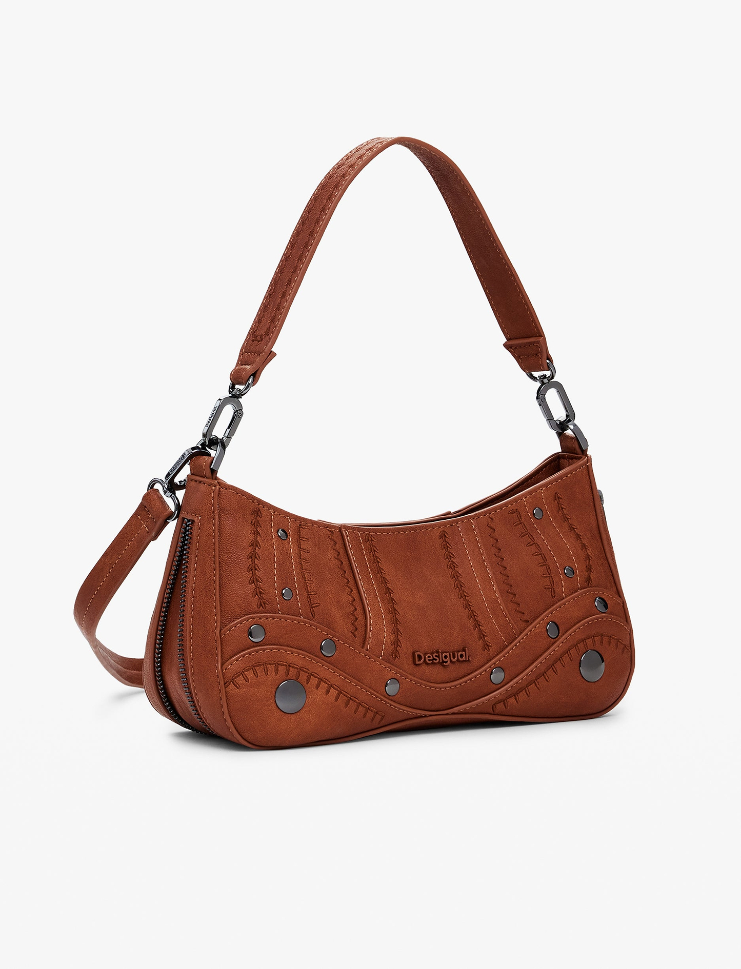 Desigual Bag Embro Patch Alsacia 25WAXPA7 - תיק צד דיזיגוואל חום לנשים