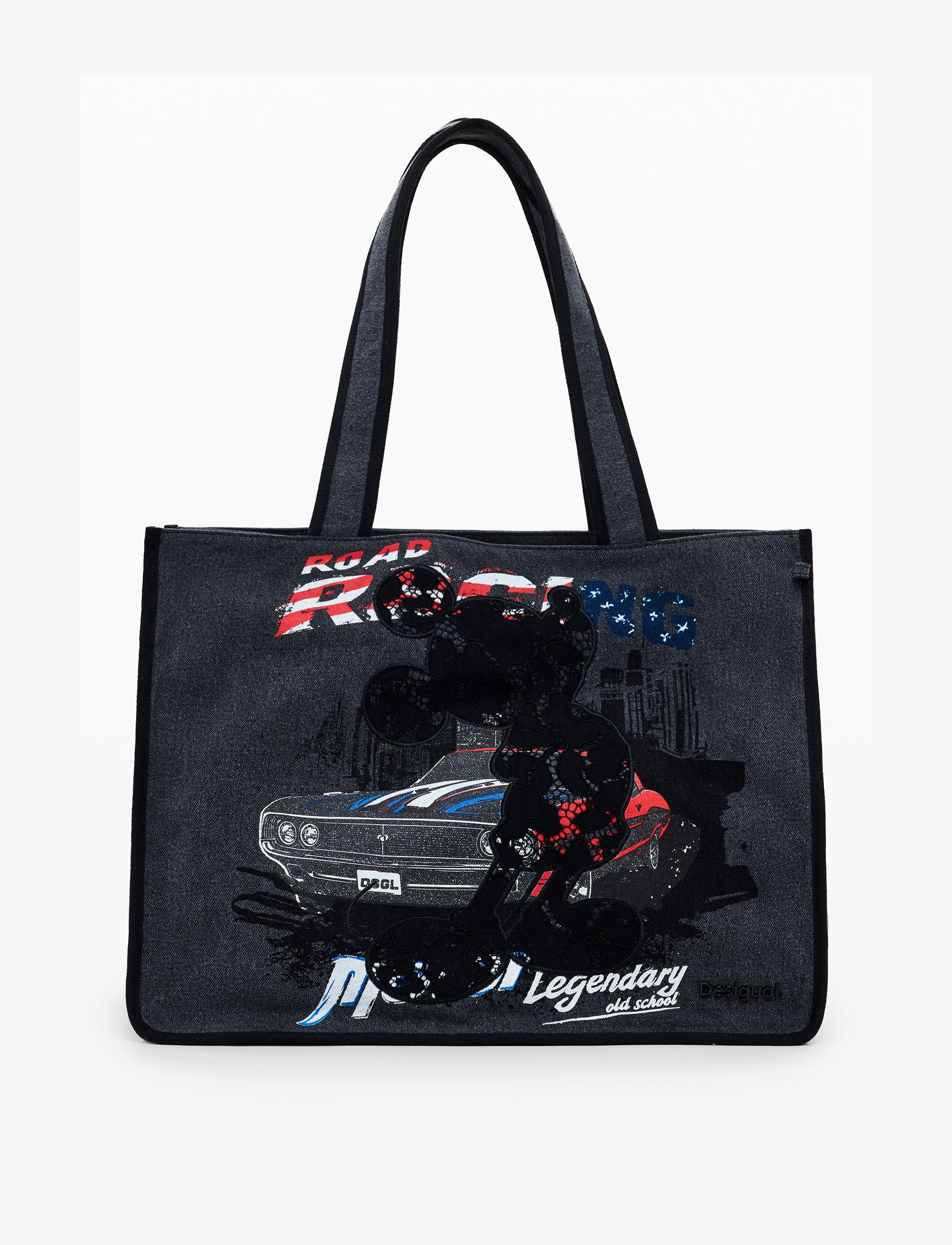 Desigual Bag Mickey Studs Khiva 25WAXD20 - תיק צד שחור דיזיגוואל לנשים