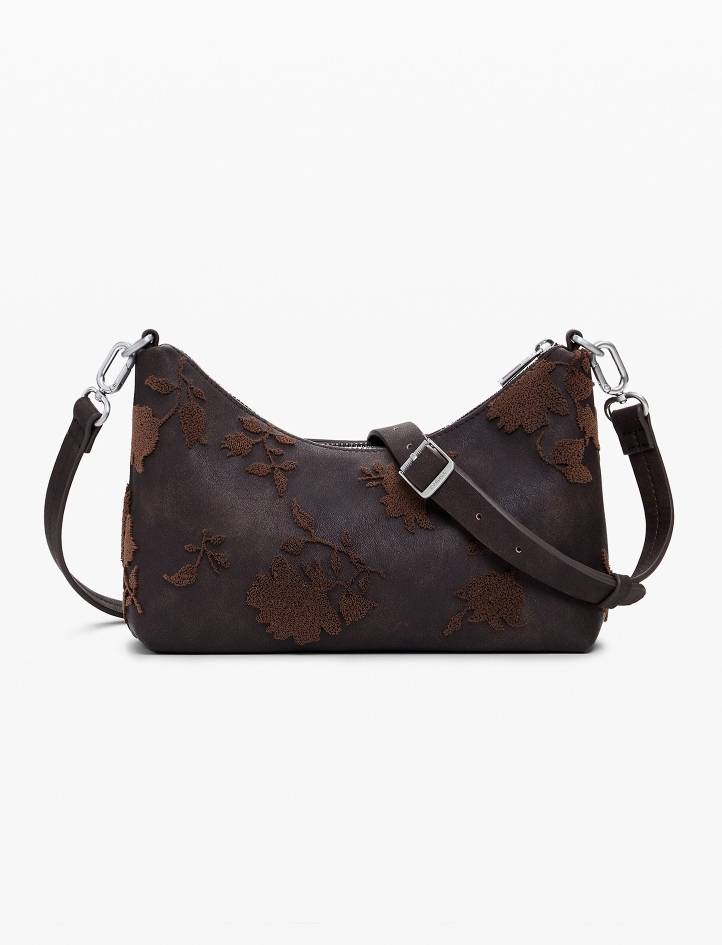 Desigual Bag Stencil Flower Medellin Mini 25WAXPB9 - תיק צד חום דיזיגוואל לנשים