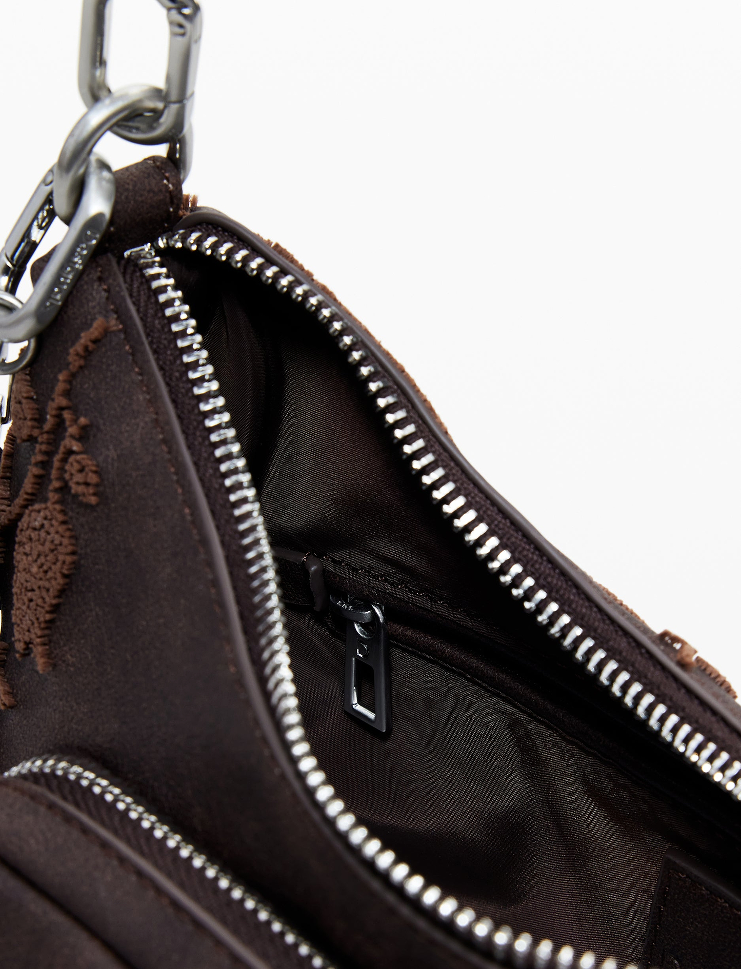 Desigual Bag Stencil Flower Medellin Mini 25WAXPB9 - תיק צד חום דיזיגוואל לנשים