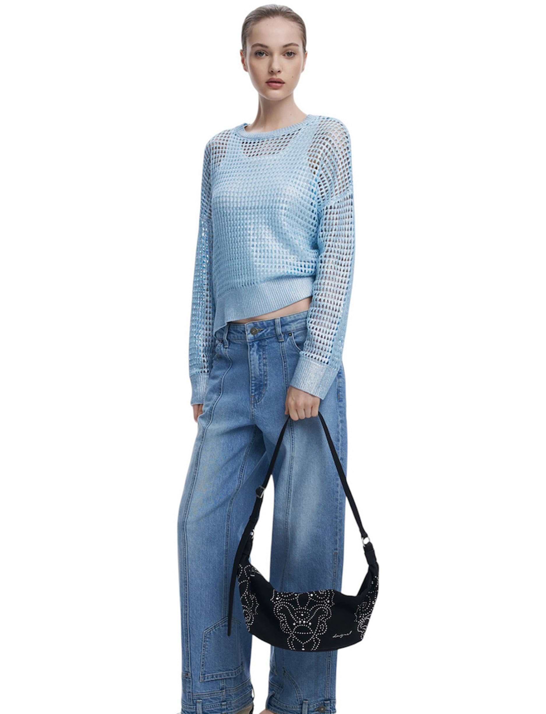 Desigual Bag Poker Face Munster 2.0 25WAXPBG - תיק צד דיזיגוואל שחור לנשים
