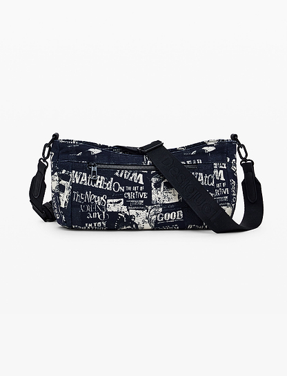 Desigual Bag Newspaper Donosti 25WAXA21 - תיק צד דיזיגוואל שחור לנשים