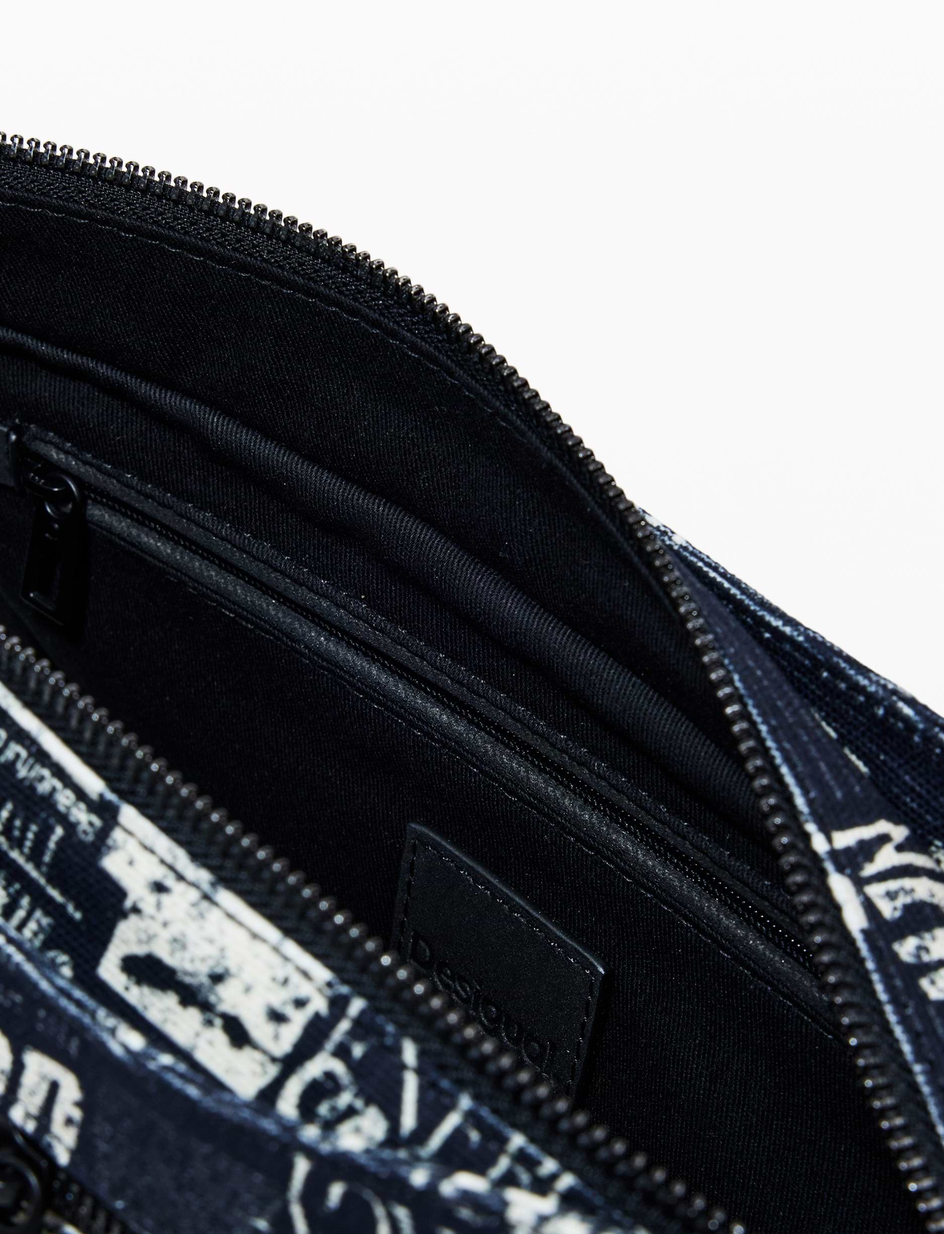 Desigual Bag Newspaper Donosti 25WAXA21 - תיק צד דיזיגוואל שחור לנשים