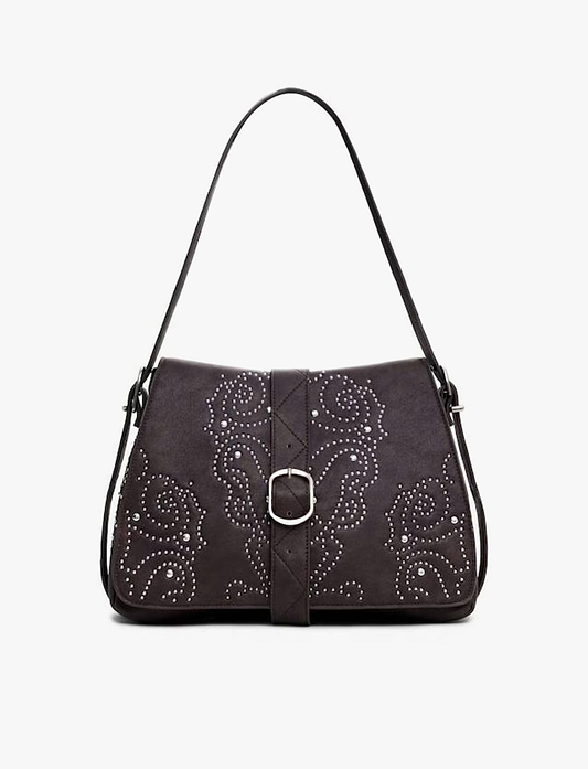 Desigual Bag Poker Face Posadas Mini 2.0 25WAXP34 - תיק צד חום דיזיגוואל לנשים