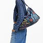 Desigual Bag Pizzicato Leiria 25WAXD23 - תיק צד שחור גרפיטי דיזיגוואל לנשים