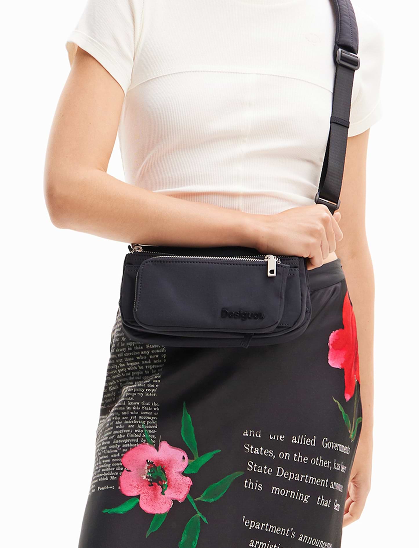 Desigual Basic Modular Monza - תיק קרוסבודי קטן בצבע שחור