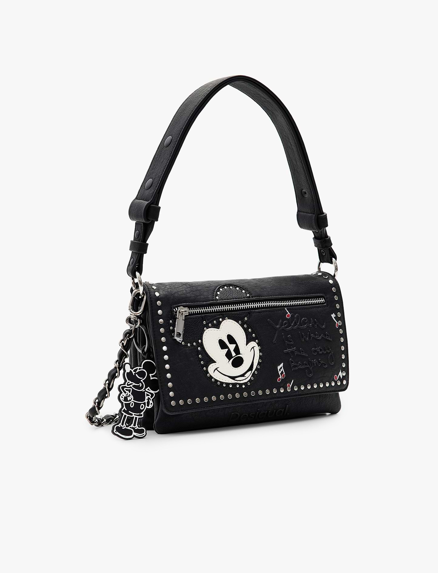 Desigual Bag Mickey Rock Dortmund Flap 2.0 - תיק קרוסבודי בינוני בצבע שחור