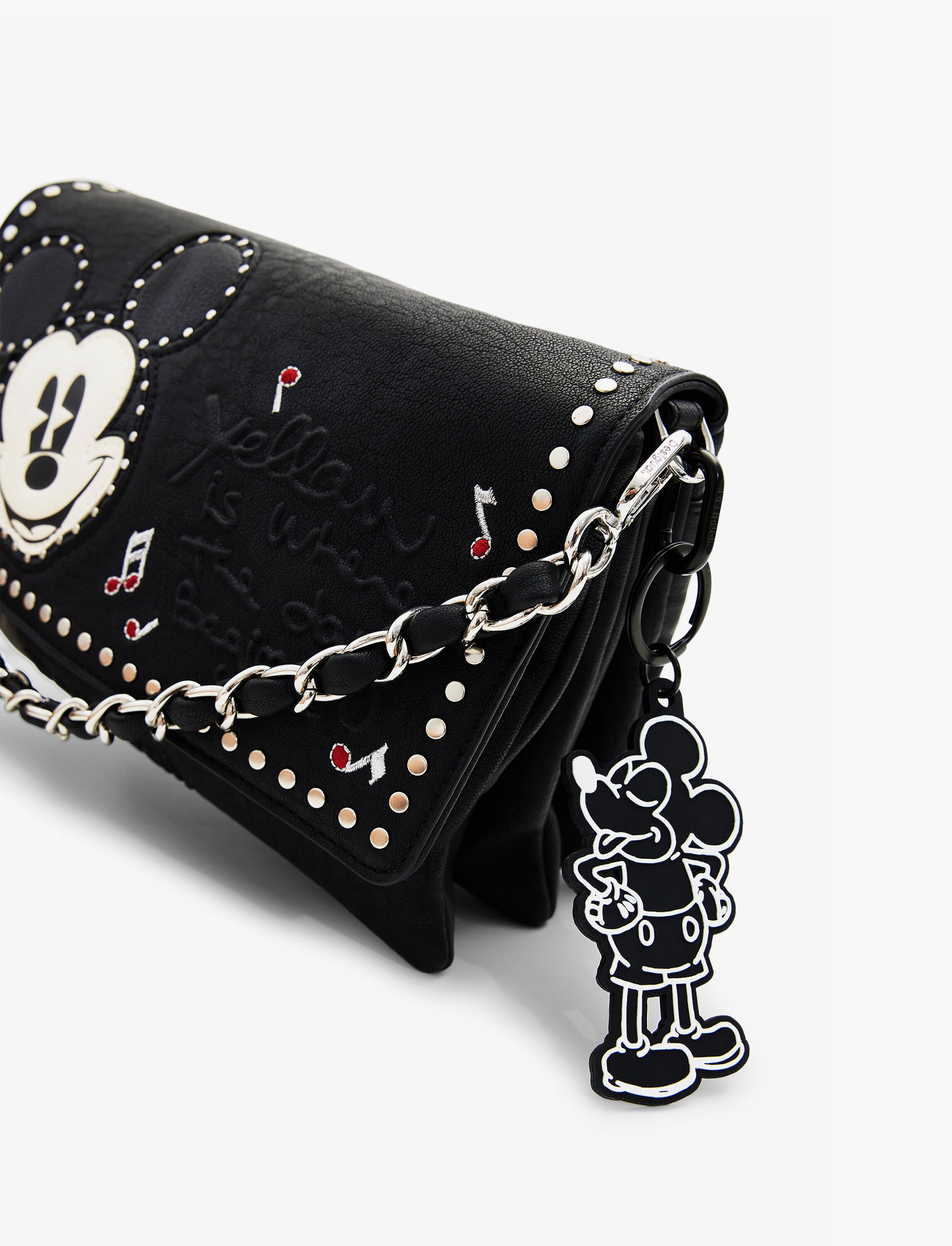 Desigual Bag Mickey Rock Dortmund Flap 2.0 - תיק קרוסבודי בינוני בצבע שחור