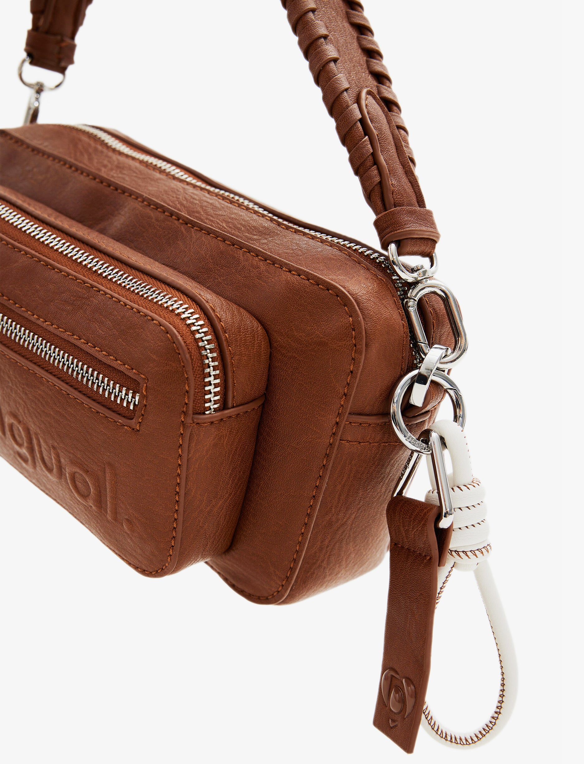 Desigual Bag Half Logo 24 Cambridge 2.0 - תיק קרוסבודי קטן בצבע חום
