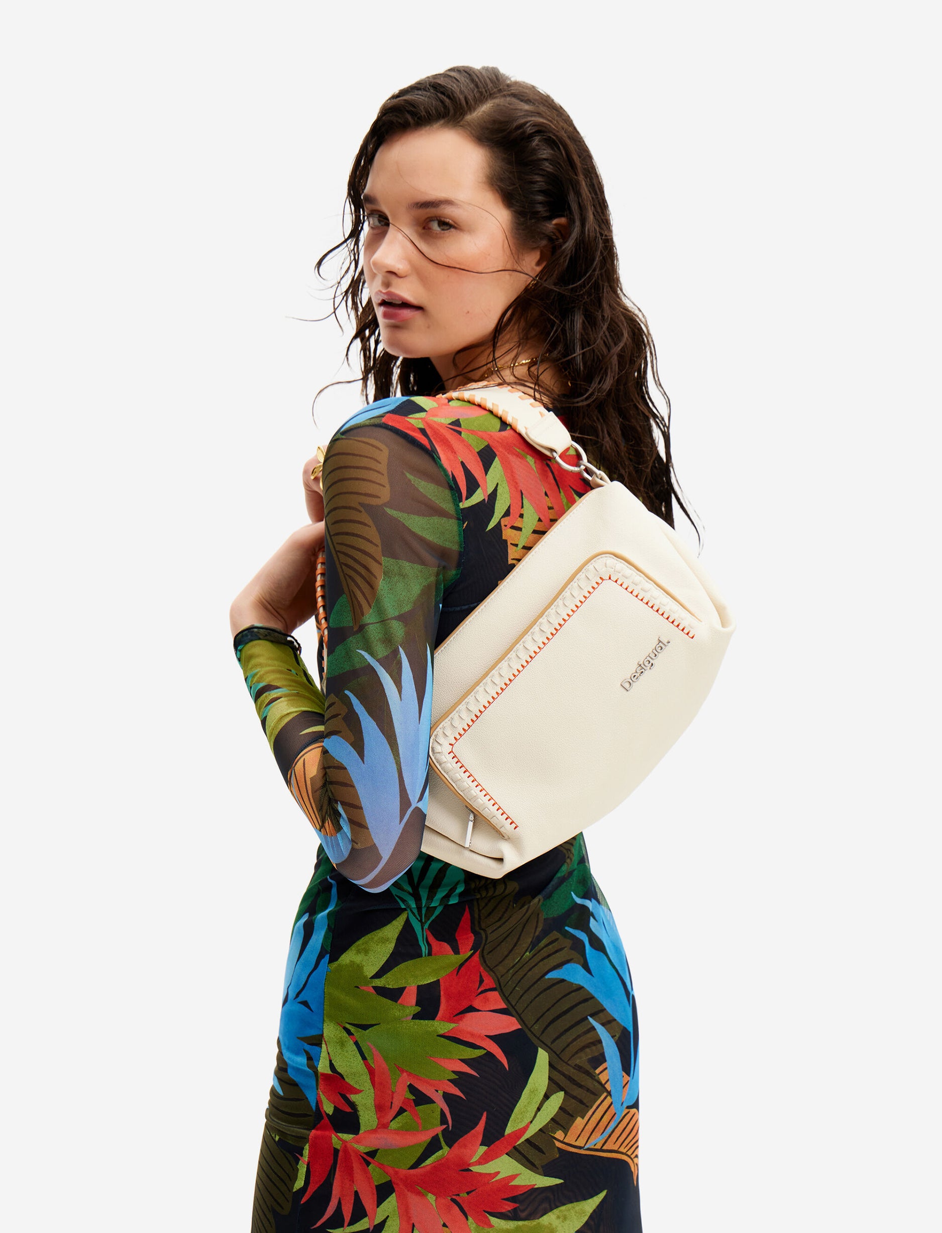 Desigual Bag Prime Urus Maxi - תיק כתף בצבע לבן