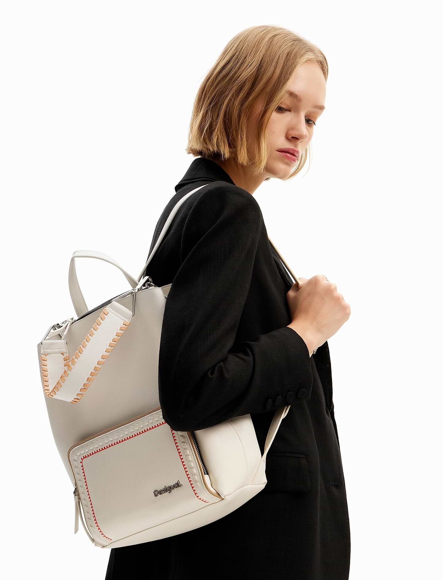 Desigual Back Prime Sumy - תיק גב בצבע לבן