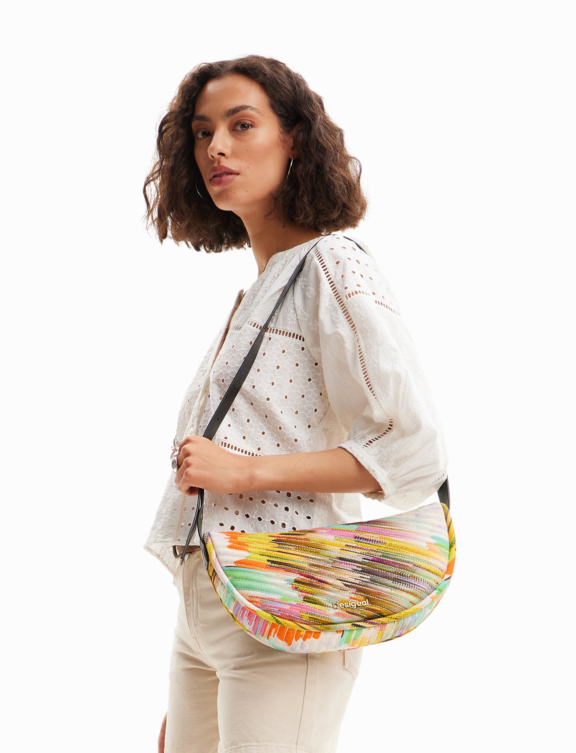 Desigual Bag Endocada Sheffeild - תיק כתף אובלי בצבע תותי פרוטי