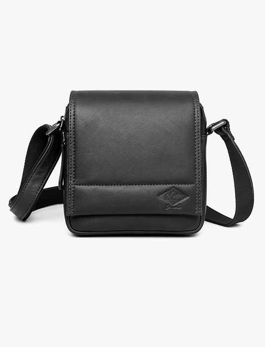 Lee Cooper 2301 - תיק צד עור לי קופר לגברים בצבע שחור