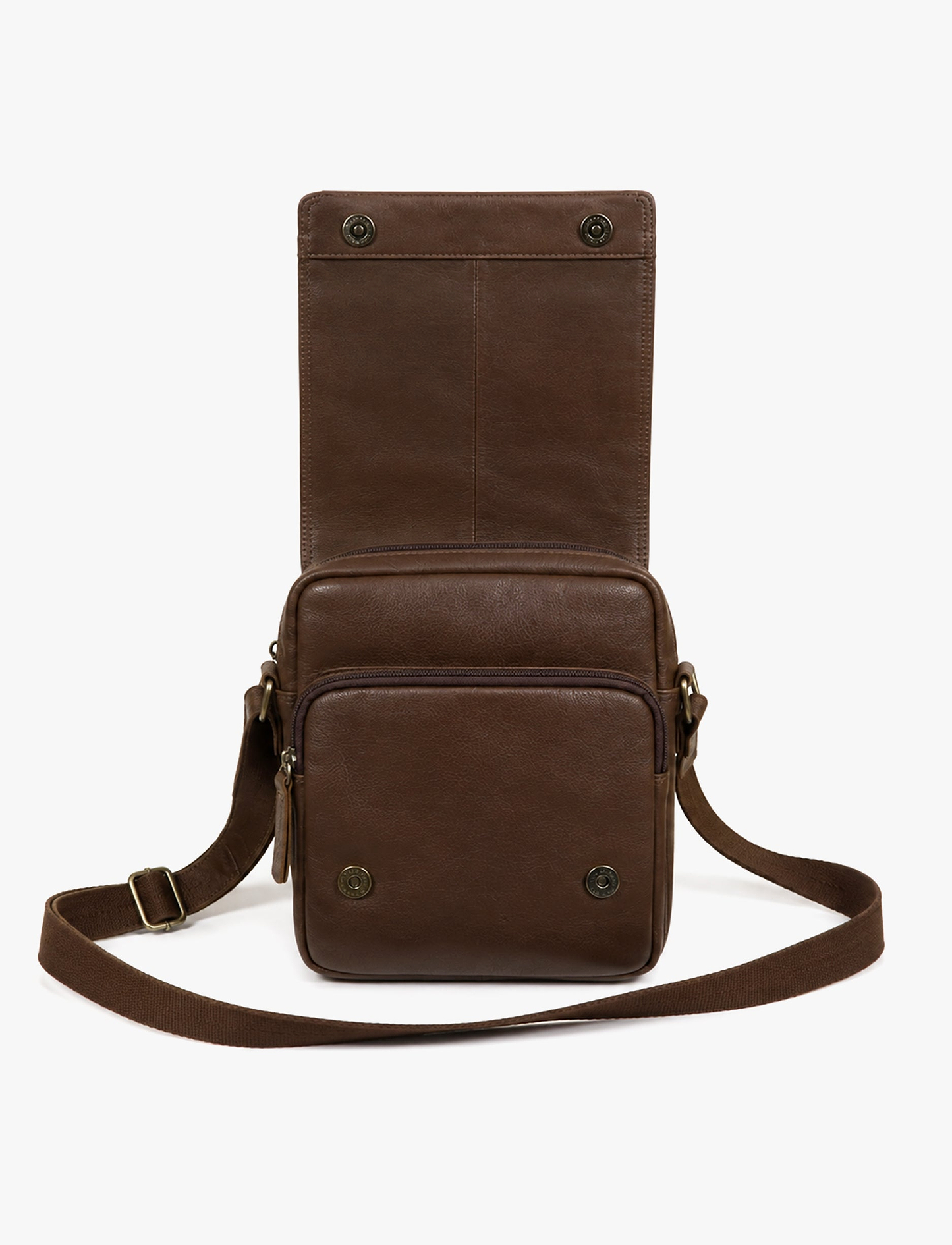 Lee Cooper 2301 - תיק צד עור לי קופר לגברים בצבע חום כהה