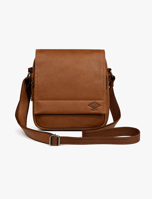 Lee Cooper 2301 - תיק צד עור לי קופר לגברים בצבע קוניאק