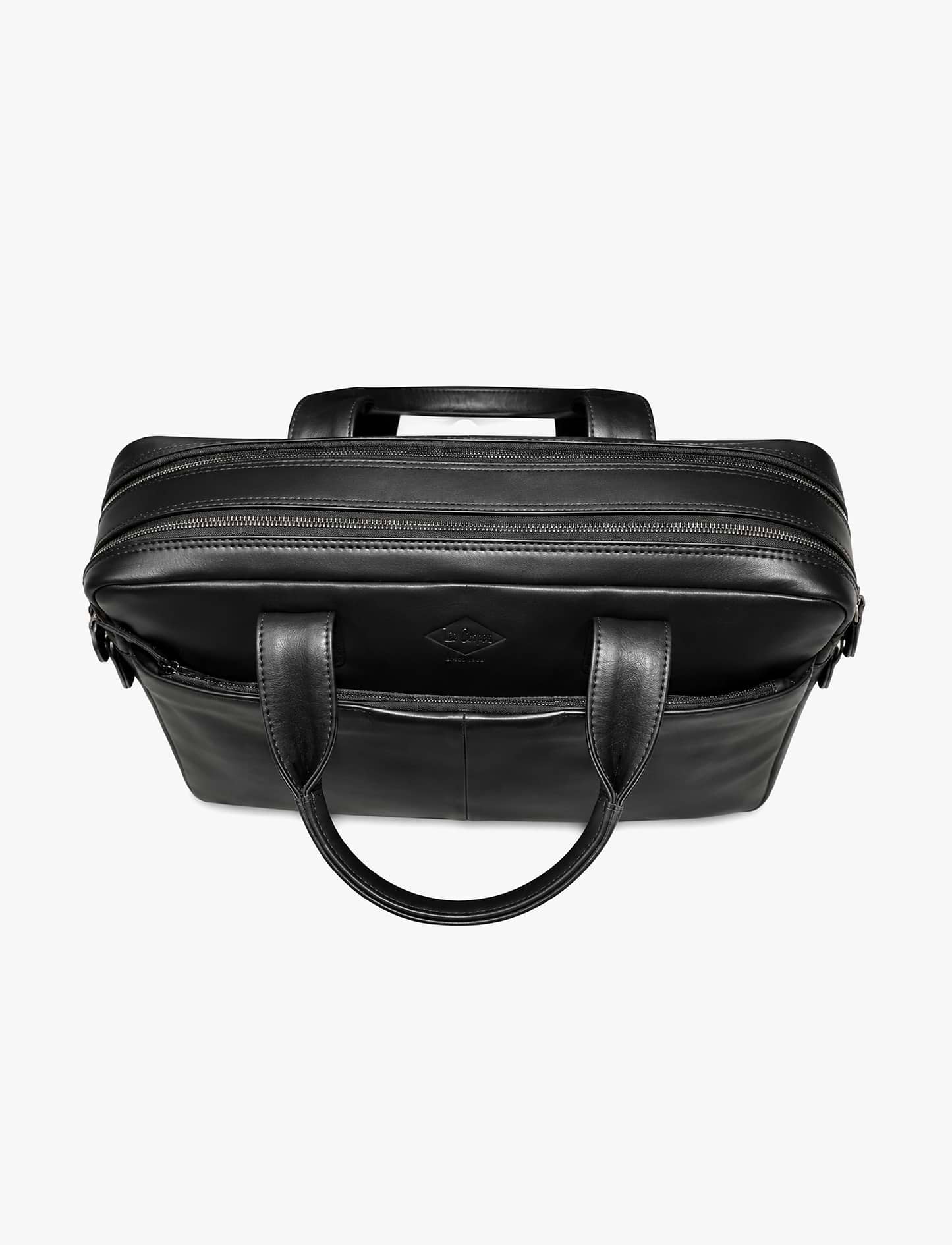 Lee Cooper 2323 - תיק מחשב עור לי קופר לגברים בצבע שחור