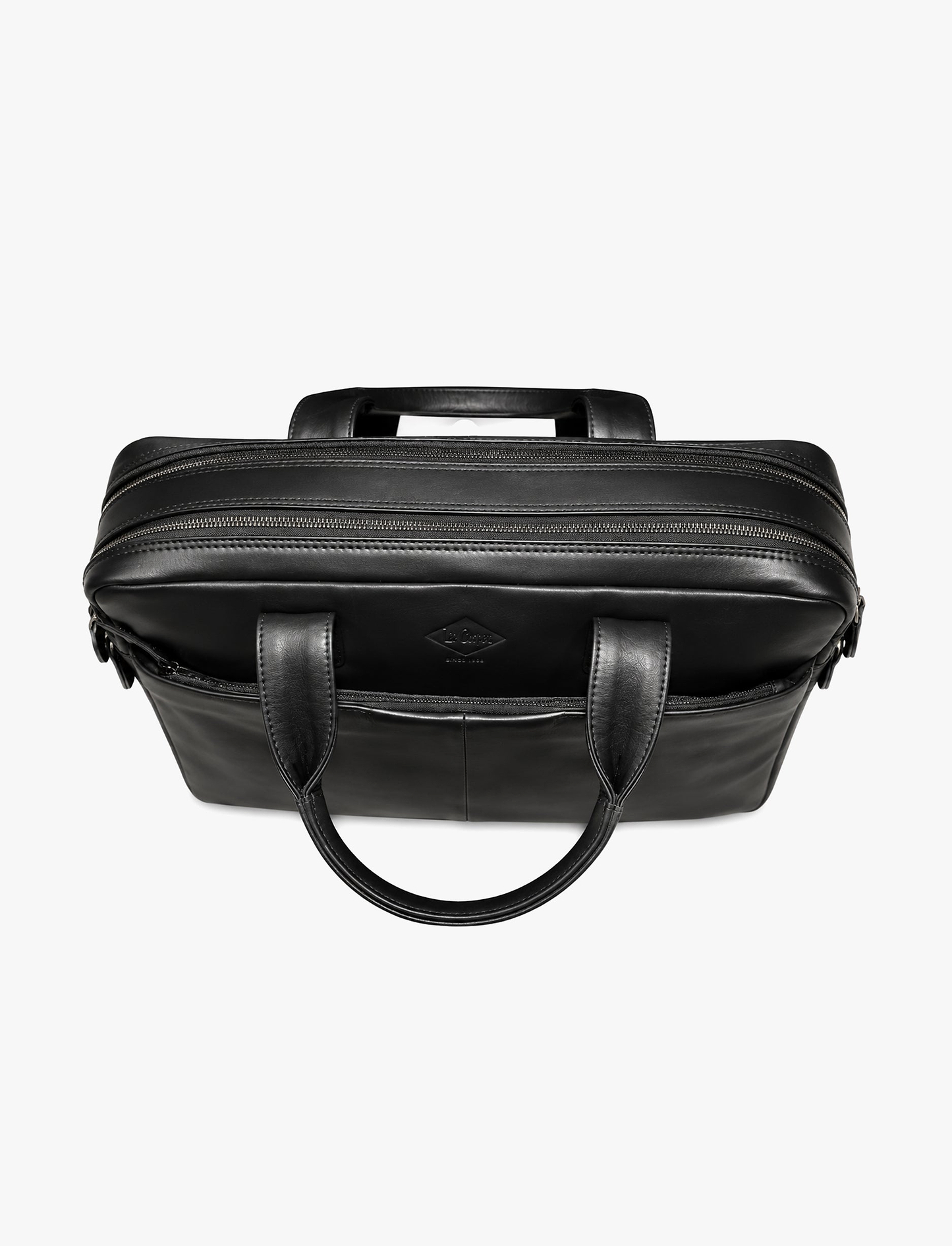 Lee Cooper 2323 - תיק מחשב עור לי קופר לגברים בצבע שחור