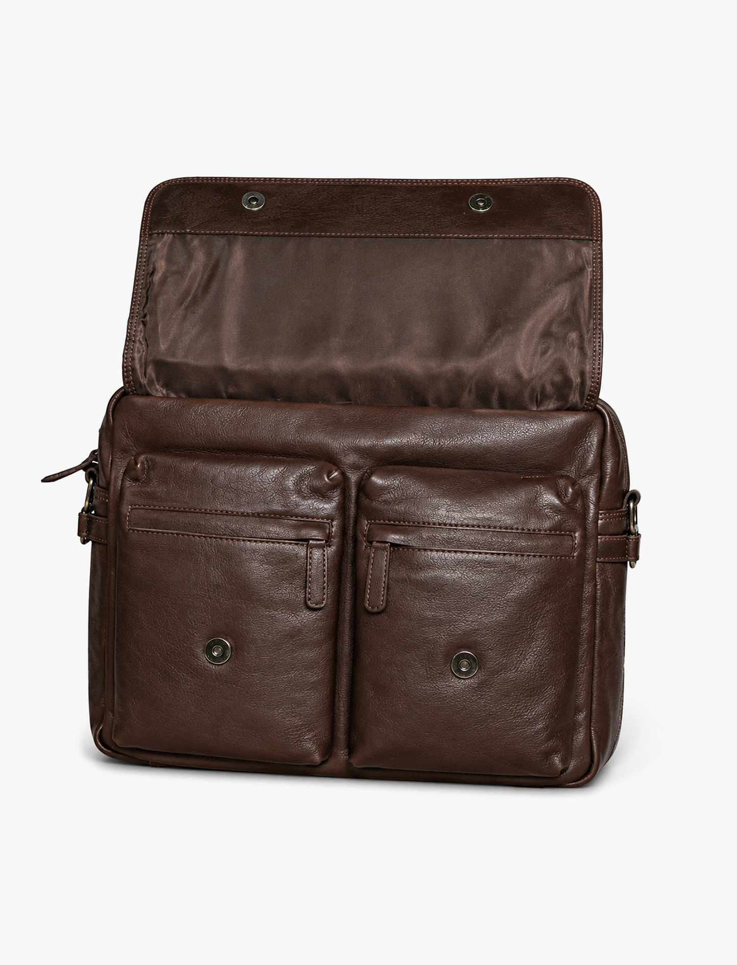 Lee Cooper 2324 - תיק מחשב מעור לי קופר בצבע חום כהה