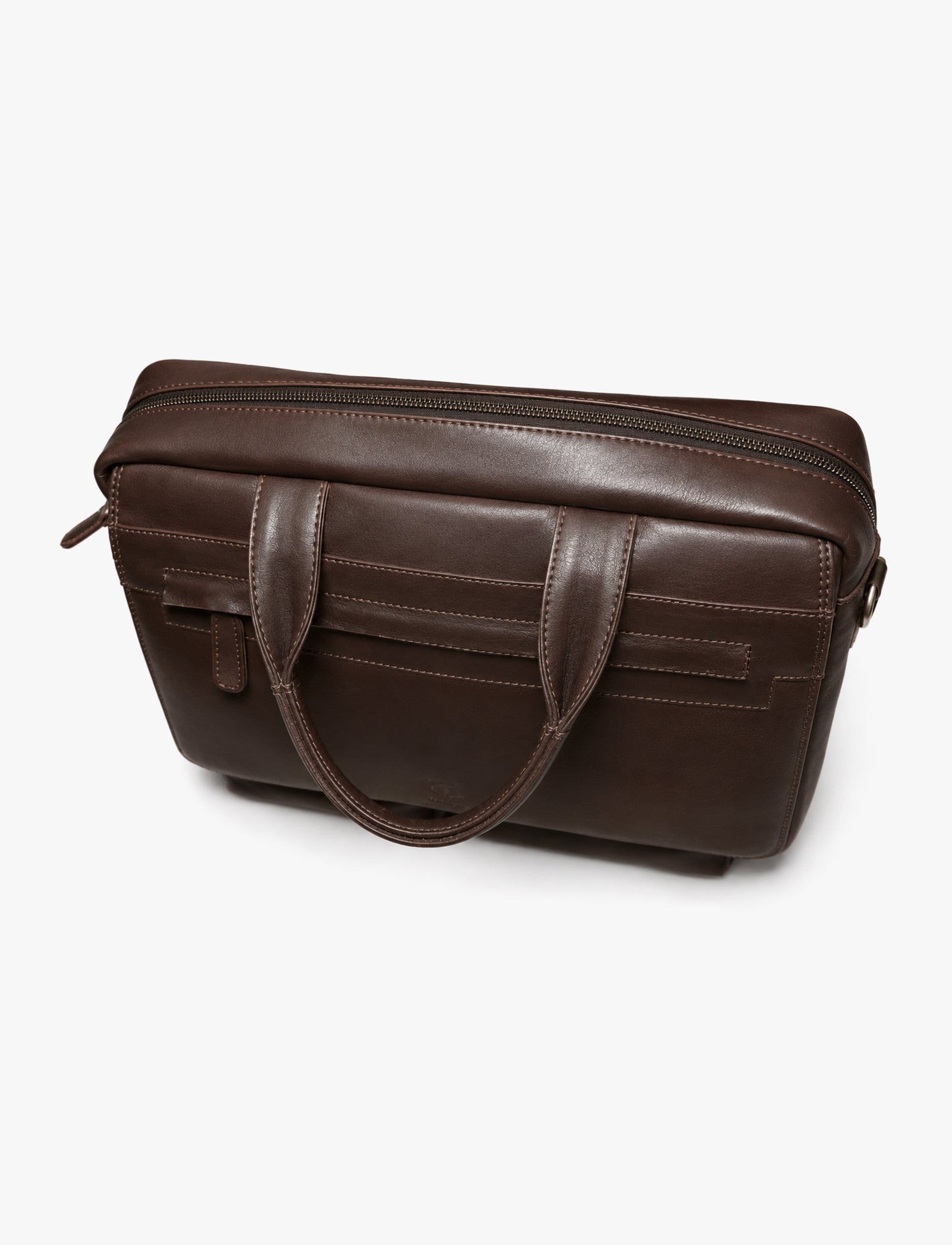 Lee Cooper 2324 - תיק מחשב מעור לי קופר בצבע חום כהה