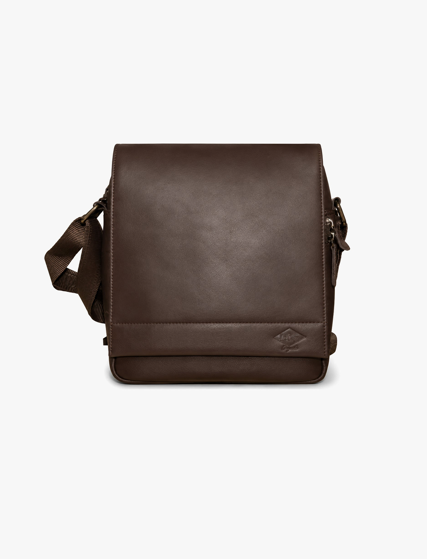 Lee Cooper 2326 - תיק צד עור לי קופר לגברים בצבע חום כהה