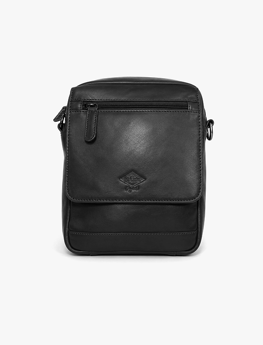 Lee Cooper Leather Cross Bag 2332 - תיק צד עור לי קופר לגברים בצבע שחור