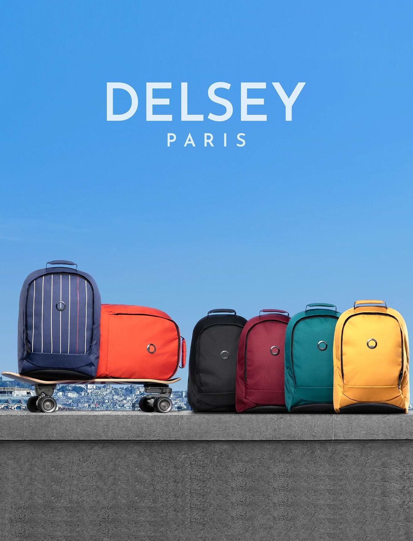 Delsey Securban - תיק גב דלסי למחשב נייד '15.6 בצבע צהוב