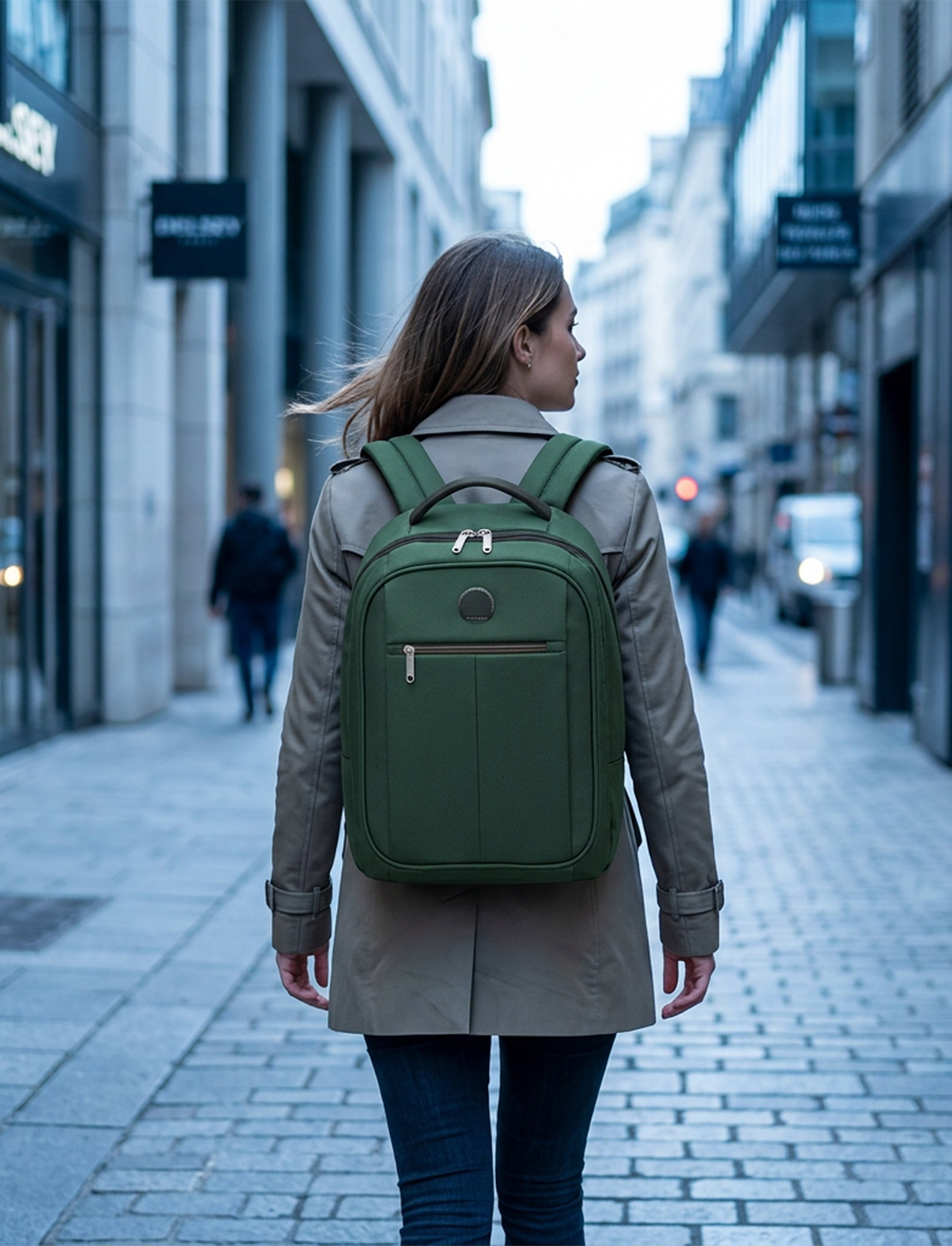Delsey Pin Up 6 Backpack - תיק גב למחשב דלסי 15.6" בצבע ירוק