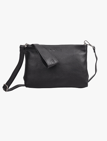 Yael Keidar 37657 - תיק צד שחור מעור לנשים יעל קידר