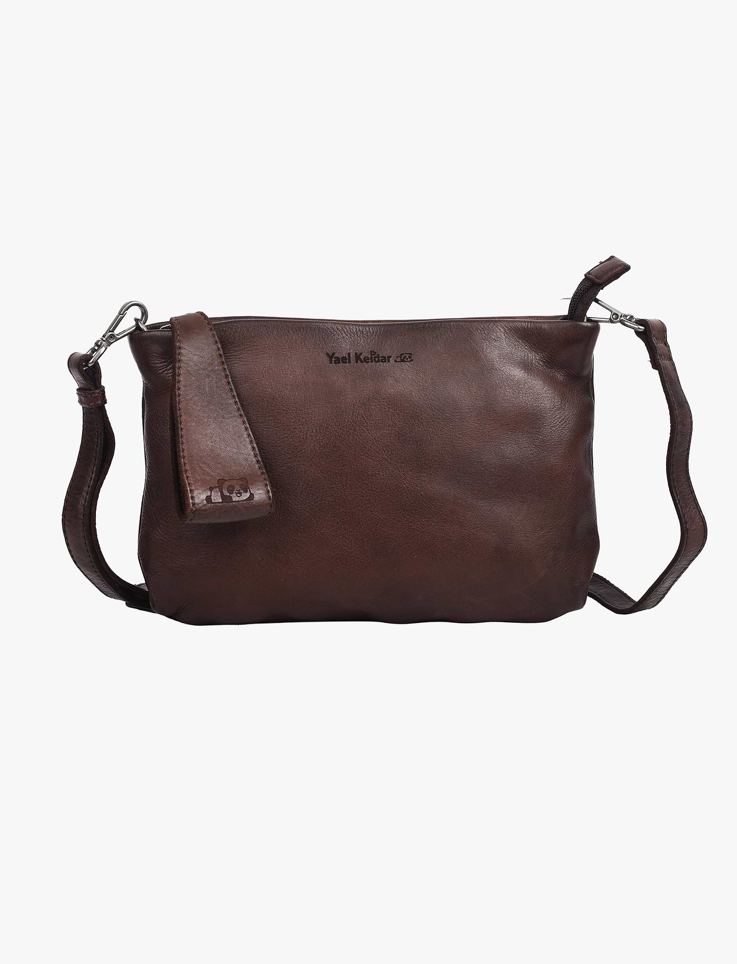 Yael Keidar 37657 - תיק צד חום כהה מעור לנשים יעל קידר
