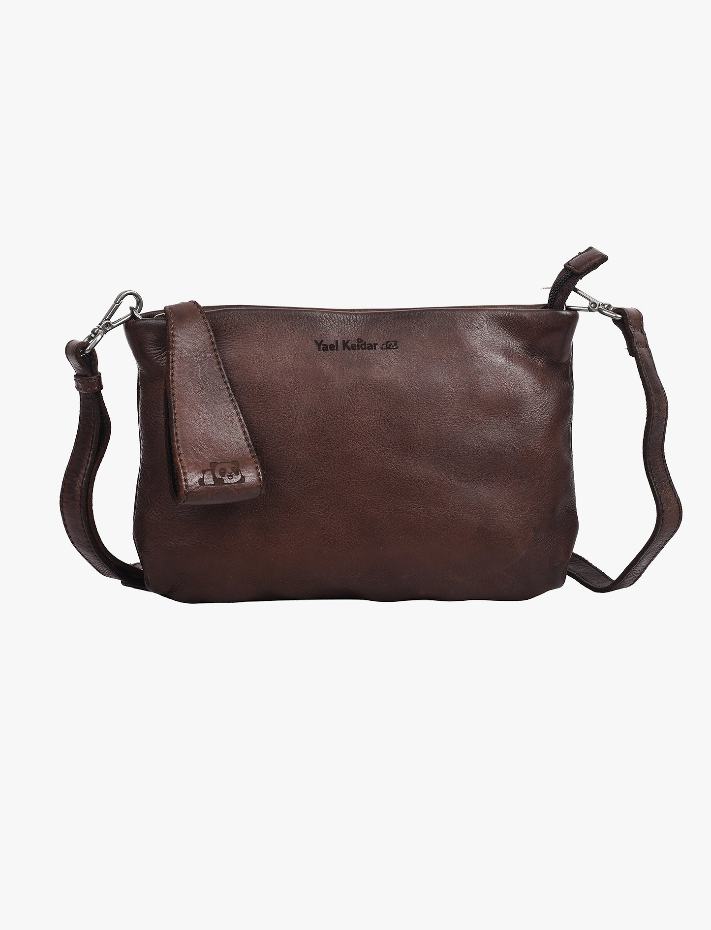 Yael Keidar 37657 - תיק צד חום כהה מעור לנשים יעל קידר