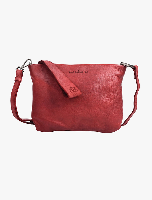 Yael Keidar 37657 - תיק צד אדום מעור לנשים יעל קידר