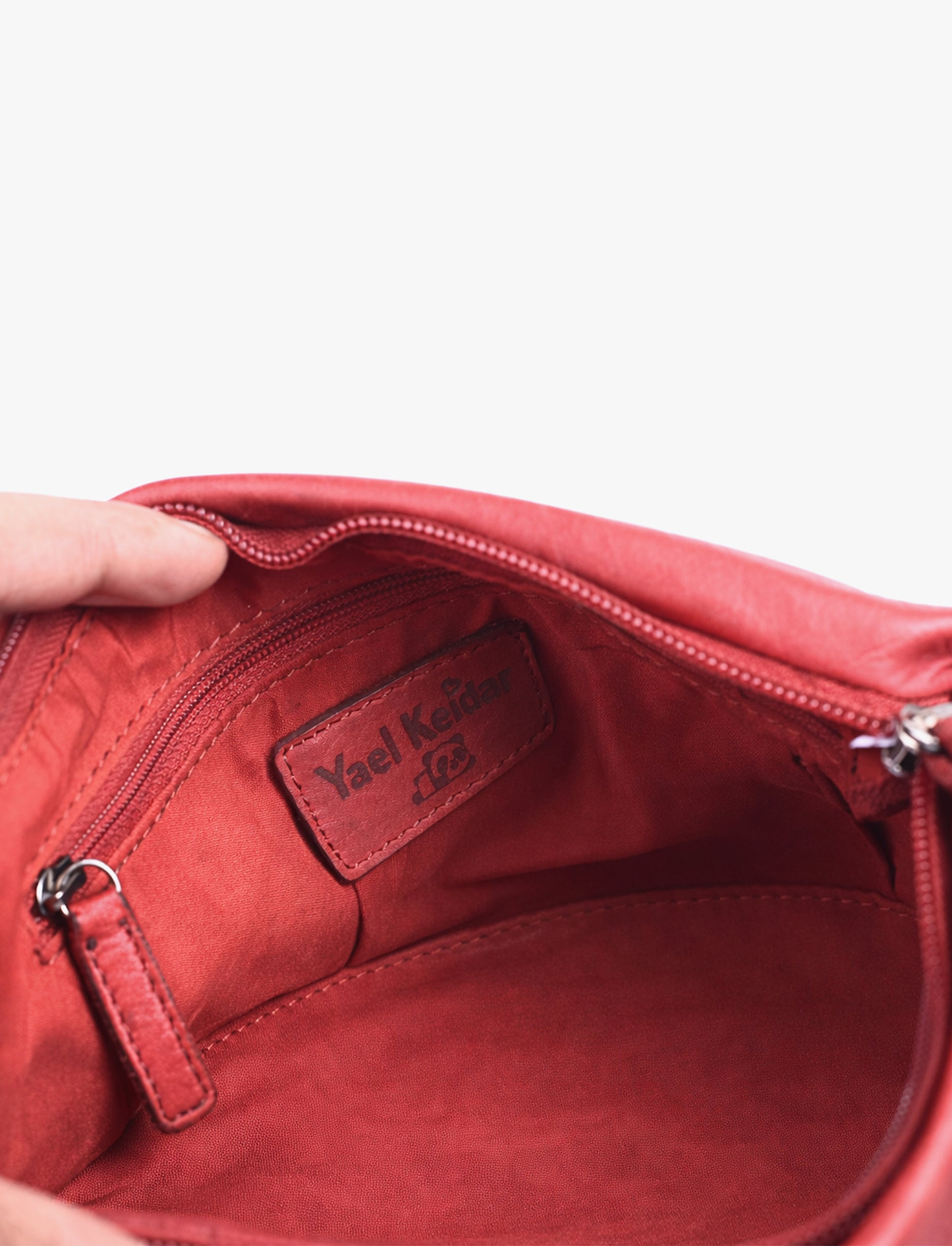 Yael Keidar 37657 - תיק צד אדום מעור לנשים יעל קידר