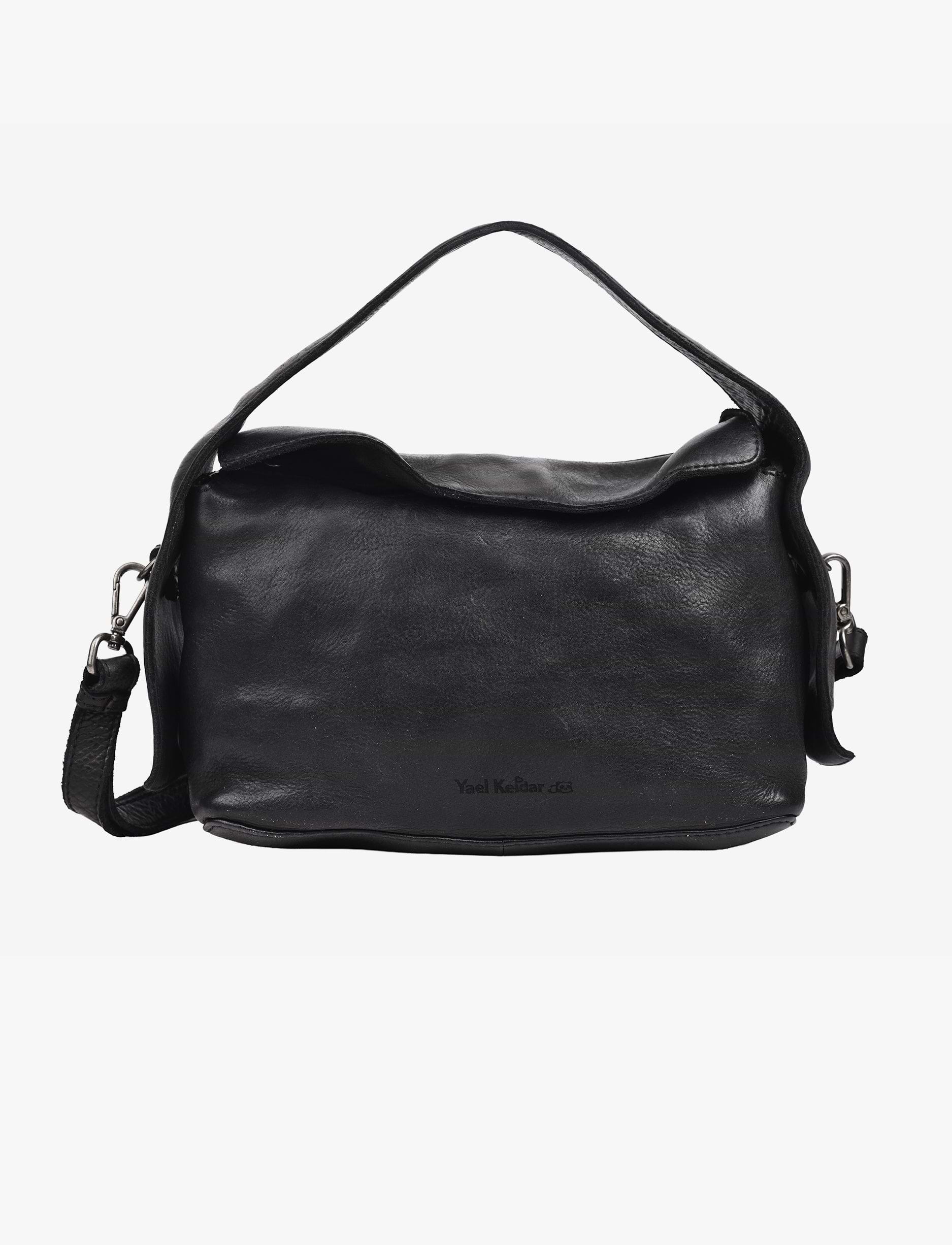 Yael Keidar 37829 - תיק צד שחור מעור לנשים יעל קידר